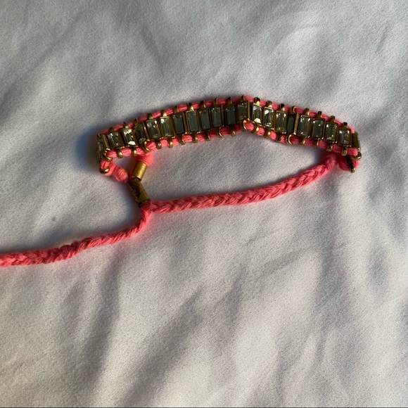 J. Crew Hot Pink Emerald Cut Glass Bracelet - Picture 4 of 5